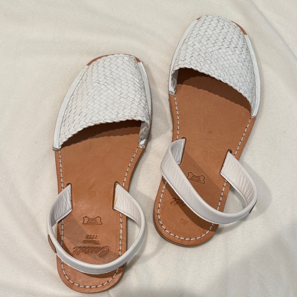 Elegant White Leather Sandals